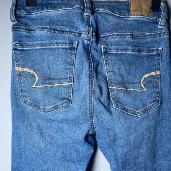 American Eagle 4 Hi Rise Jegging Blue Jean Denim Pants Skinny Next Level Stretch - Picture 10 of 11